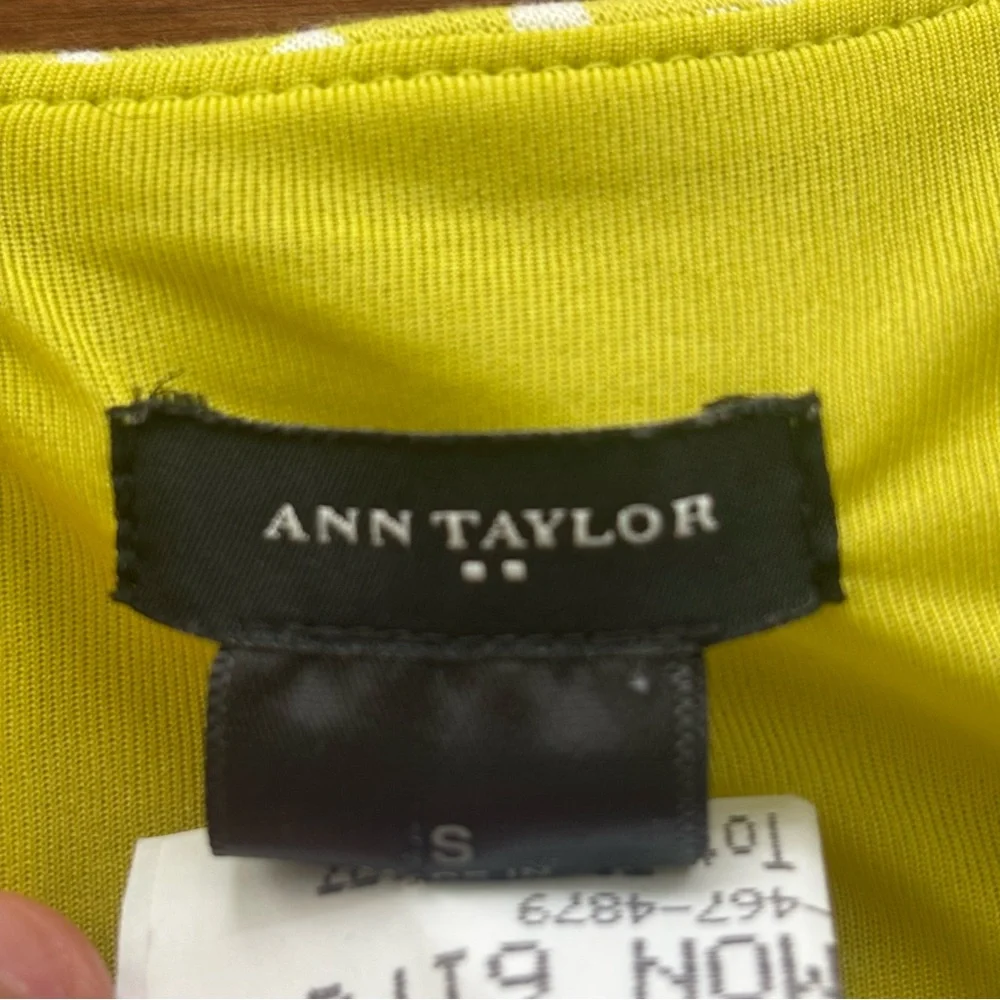 Ann Taylor Citron Green/White  Sleeveless Sheath Dress, Size Small - Picture 8 of 11